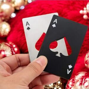 Stainless Steel Playing Card Beer Bottle Opener Poker Gifts Ace Spades Casino
